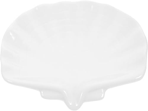 Jabonera en forma de concha, soporte de barra de jabón de cerámica, bandeja de jabón autodrenante, ahorradores de jabón, soporte para esponja de