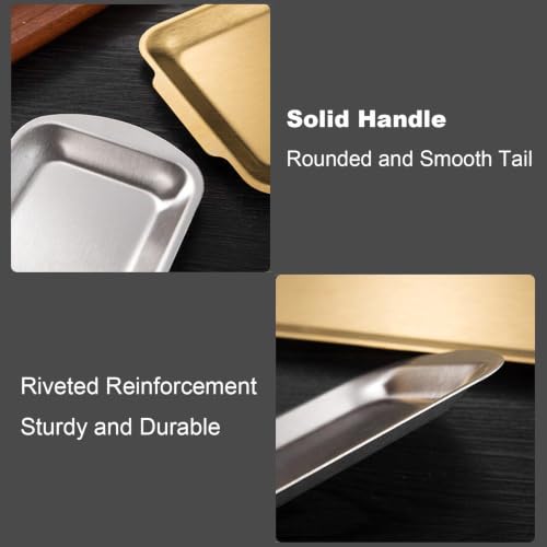 Bandeja de metal para servir en cafeterías acero inoxidable rectangular 23x14 4
