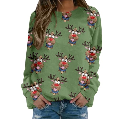 Sweatshirt Femme Noël vert XL confortable et respirant pour le sport