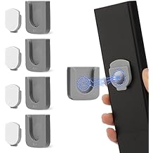 WALLFID Magnetic Remote Control Holder Wall Mount, Innovative Slot Design for Effortless Organization of Home, Office, and School Supplies - Organize and Fix Remotes with Ease 4PCS Grey