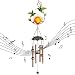 Solar Windspiel für Außen Hängend, wasserdichte Frühlingsdeko Windspiel mit Metall Kolibri, Röhren, Glocken, Warmweiße Knisterglaskugel, Windspiel Solarlampen für Garten Hof Rasen Hinterhöfe Heim