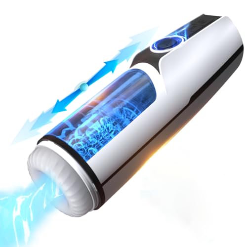 Automatic Masturbator for Male, Adult Sex Toy with 360°-Wraparound-Airbags, Built-in Bullet Vibrators, 7 Thrusting/Suction and Squeeze/Vibration Modes and 3 Speed Levels