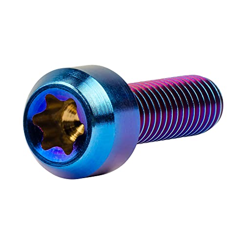 Image of Titanium Torx Square Head M6 x 10 15 20 25 30 35 40 45 50 60 65 70 80mm Screw Pack of 5 (Burn Blue, M6x20mm)