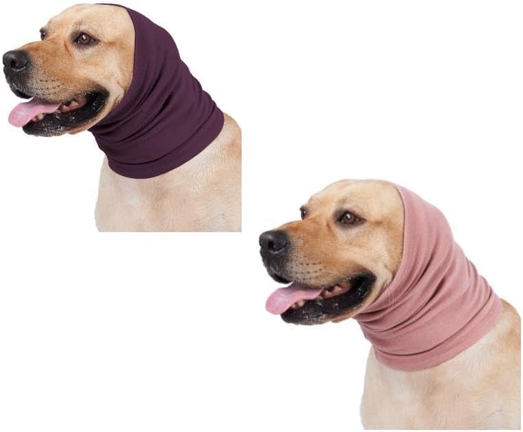 Paquete de 2 cubiertas con capucha para orejas de perro, protección de orejas de mascota, para cancelación de ruido, calentador de cuello y orejas