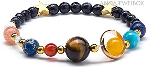 TANAMI Store - Bracelets Supplies for Galaxy Universe Bracelet Natural Stone Beads Nine Planets Solar System Gift UK Great for DIY Charm - Jewelry Gift for Women Girls.
