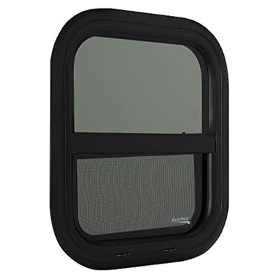 RecPro RV Window | 14"W x 16"H | Teardrop Style | Vertical Sliding | RV Window Replacement | Made in USA