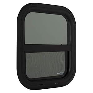 RecPro RV Window | 14″W x 16″H | Teardrop Style | Vertical Sliding | RV Window Replacement | Made in USA