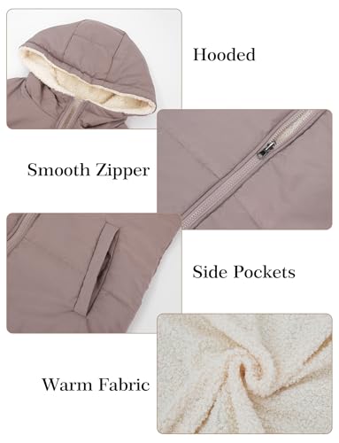 Chaleco invierno mujer acolchado largo chaqueta sin mangas capucha Maeau morado S 5