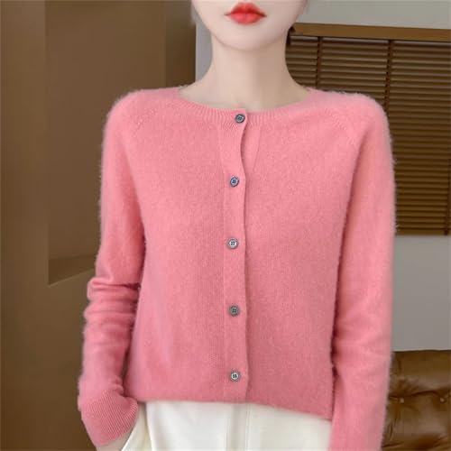 Women's Sweater Round Neck Button Single line Slim Long Sleeve Cardigan Warm top3