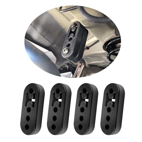 4 Piezas 12mm Agujero 4.25 EPDM 4 Agujero Colgador Cola de Escape Coche,Amortiguador de Silenciador Ajustable,Soporte Universal de Tubo de Escape para Coche,Camión,SUV (4 Piezas)