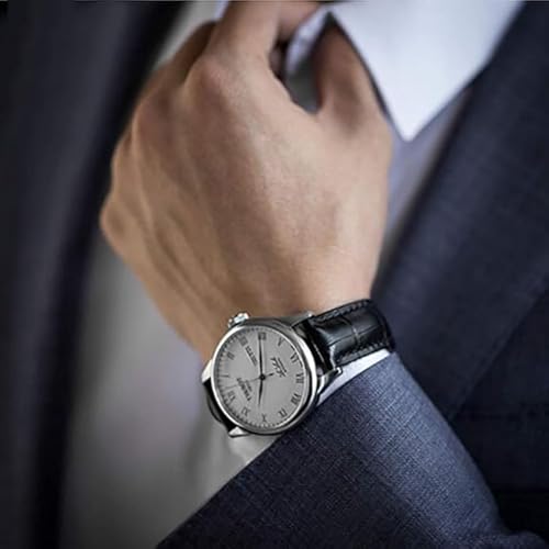 Image of 18mm 20mm 22mm 24mm 26mm 28mm 30mm 32mm Genuine Leather Black Brown Light Brown Blue Silver Rose Yellow Golden Silver Buckle Clasp Watch Band Strap for Men and Women