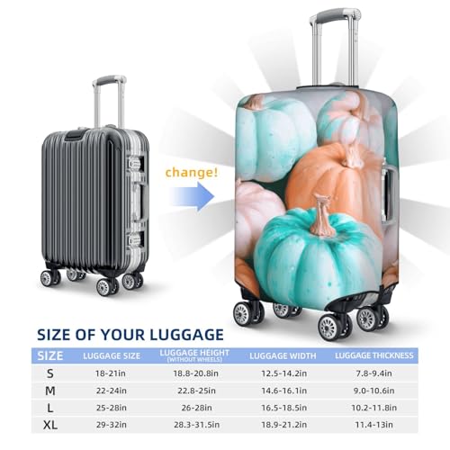 Pumpkins In Pastel Colors Elastic Travel Luggage Covers Dustproof Scratch-Resistant Suitcase Protector Fit 22-24 Inch4