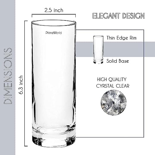 Image of Sharma Enterprises Premium Transparent ADB Glasses,Beer Juice Mocktail Lassi,Glasses for Better Head Retention, Aroma and Flavor,Crystal Glass Juice Tumbler,300 ml, Set of 4 G