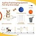 POPMOON Agility Training Equipment for Dogs,Dog Agility Equipment for Backyard&Indoor Training-Professional Backyard Course with Adjustable Jumps,Collapsible Tunnel,Storage Bags&Toys (11 Pcs)