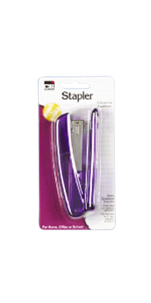 Charles Leonard Lightweight Transparent Plastic Stapler, Half Strip, Opens for Tacking, Assorted Colors (82028)