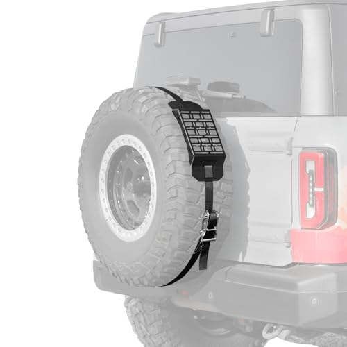 BUNKER INDUST Spare Tire Rack, Spare Tire Accessory Mount Bracket with Ratchet Strap for 31” -...