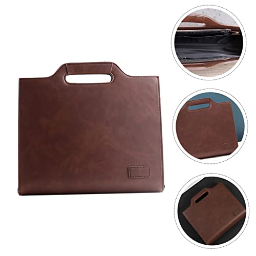 Retro Style Pu Messenger Bag Briefcase for Documents and Vintage Business Tote for Men and Women Lightweight and Storage3