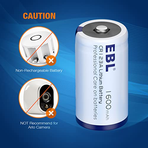 Cr123A Battery, Ebl 3V Cr123A Lithium Batteries 1600Mah High Performance123 Battery For Cameras Flashlight Security System, 16 Pack #TOP5