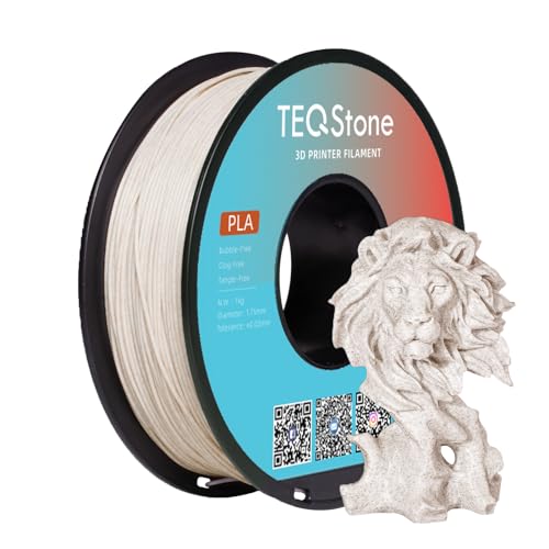 TEQStone PLA Filament 1,75mm Marmor Braun, Steinähnliche Oberfläche, Maßgenauigkeit +/- 0,03 mm,...