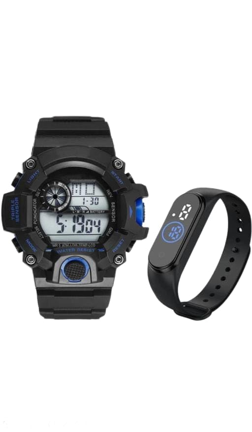 Boys Digital Watch Combo GSHOK Blue M4 BNA TTO BLK Combo Boys Digital Watch Combo GSHOK Blue M4 BNA TTO BLK Combo
