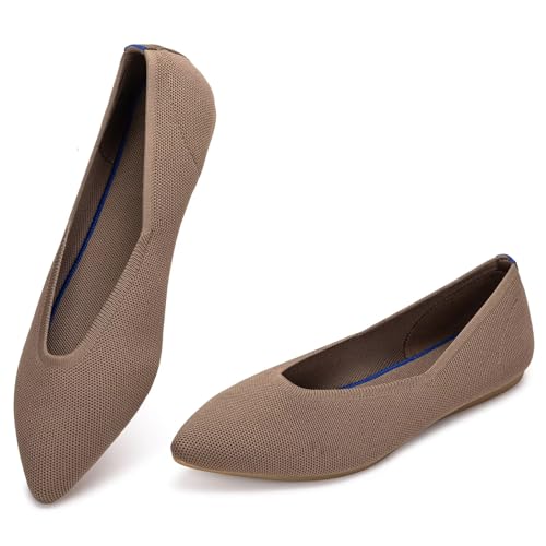 Image of Frank Mully Womens Pointed Toe Flats Knit Dress Shoes Comfort Women Shoes Softable