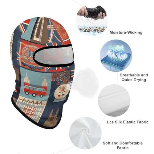 Balaclava para Hombres con Símbolos de Inglaterra, Máscara de Invierno para Ciclismo, Protección Facial para Esquí miniatura 3