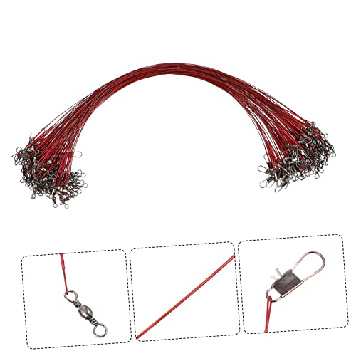 100 PCS Cables de Pesca Resistentes con Giratorio Rojo miniatura 6