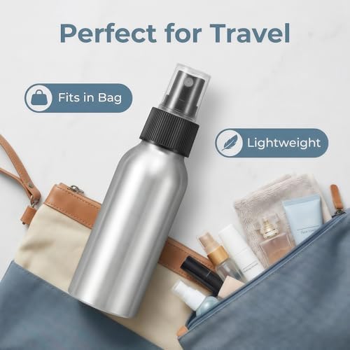 ECHO-OVE Aluminum Fine Mist Spray Bottles 3 Pcs 4oz Refillable for Toner - 4