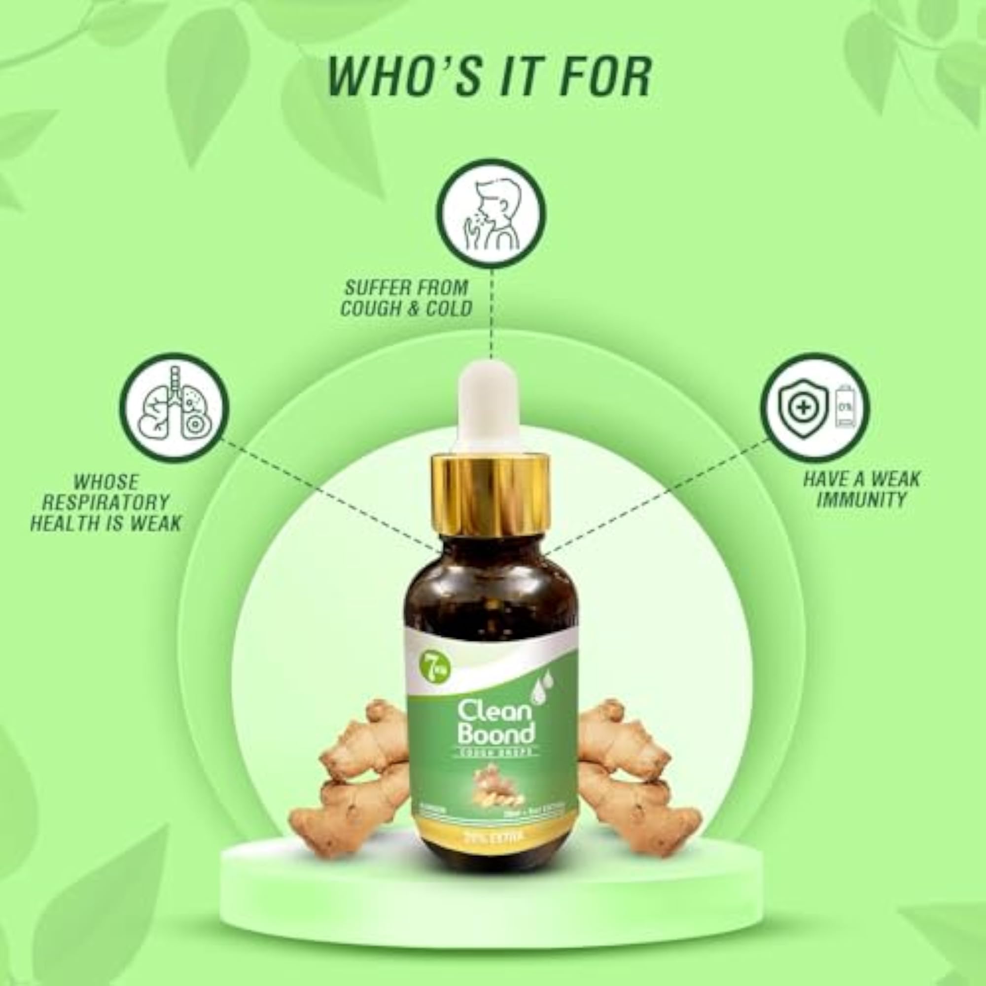 Clean Boond Ginger Drops - 20ml, Immunity Support