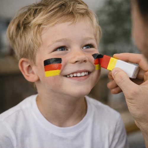 Schminkstift Fanartikel Deutschland Schminke schwarz, rot, gelb (Gold), als Deko, Dekoration, Partydeko für Fußball, Fußball Weltmeisterschaft 2026 (1)