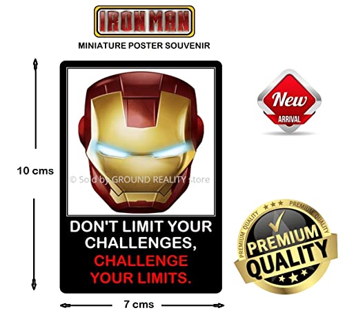 Image of LADY HAWK Iron Man Arc Reactor Poster Motivational and Inspirational Quotes Miniature Picture with magnetic backing. Directly sticks to any Metal Surface. Size 10x7cms Ironman Poster Series (AV48)