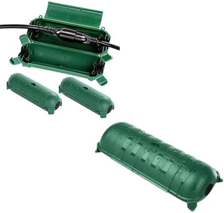 Flemoon Paquete de 3 fundas de seguridad para cable de extensión para exteriores con sello impermeable, caja de conexión eléctrica resistente a la