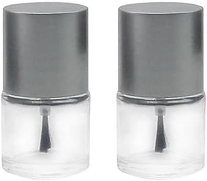 AKOAK 10ml Empty Glass Nail Polish Bottle, Small Empty Glass Nail Polish Container that can be Refilled, Sample Bottle with Brush Lid, Travel Size - Pack of 2 1#