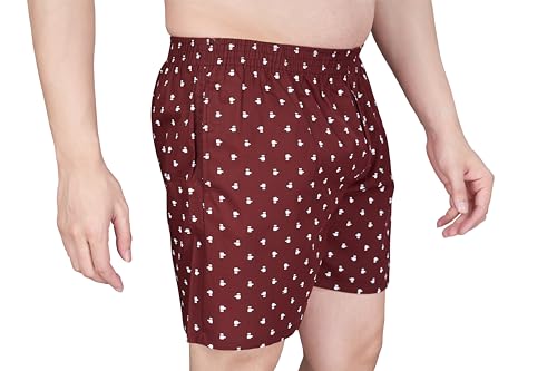 Image of Nermosa Pure Cotton Comfortable & Breathable Printed Regular Shorts /Boxer for Men, Pack of 3
