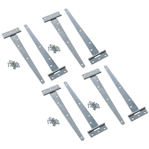 Charnière en T 250 mm anti-affaissement pour réparer une porte d'abri ou portail en bois