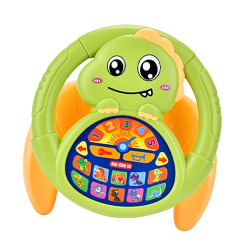 Children's Sensory Steering Wheel Toy with Stand and Music Functionality, Green - Image 6