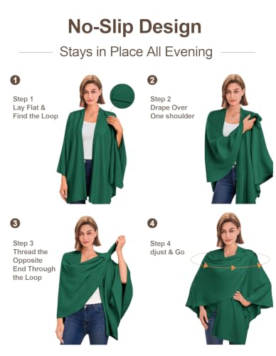 Image of PULI Womens Cross Front Poncho Shawl Wrap Elegant Wedding Formal Gift