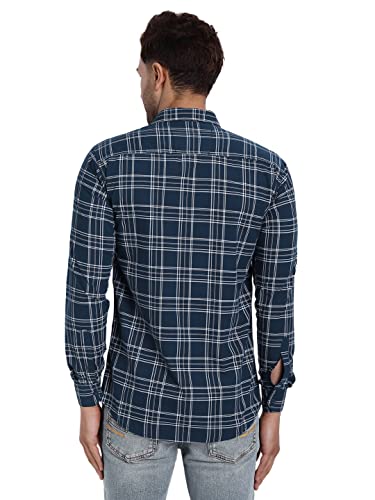 Image of Majestic Man Slim Fit Cotton Casual Check Shirt for Men