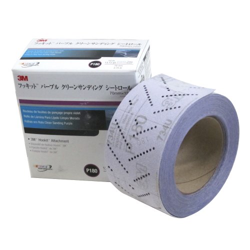 3M 30709 Hookit 734U Purple 70 mm x 12 m P180 Grit Clean Sanding Sheet Roll