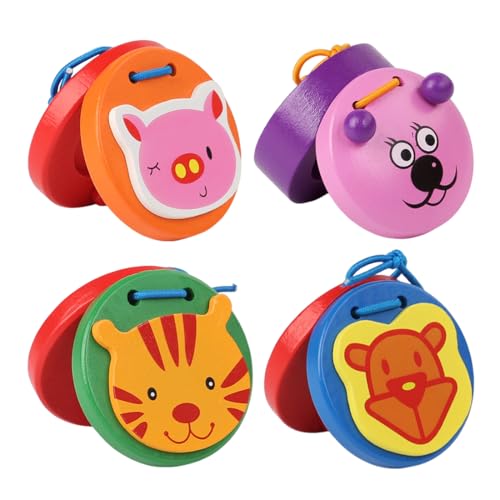 Kastagnetten, 4 Stück Holz-Kastagnetten...