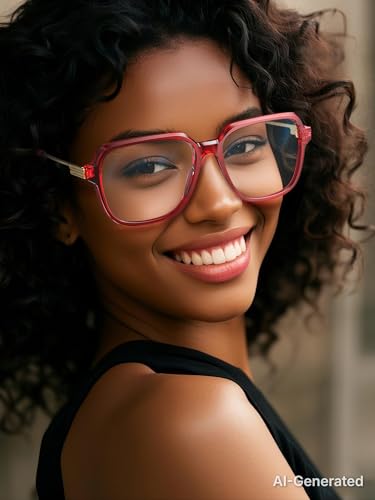 Image of VISOONE Oversized Blue Light Blocking Glasses with Chic Square TR90 Frame and Metal Temple for Women Men Ryan