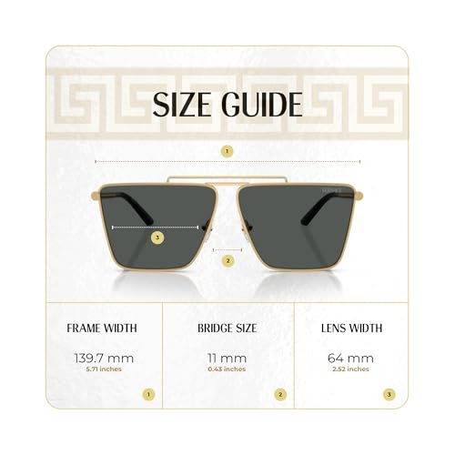Versace VE2266 64MM Square Sunglasses For Men +BUNDLE with ACCESSORY EYEWEAR KIT4