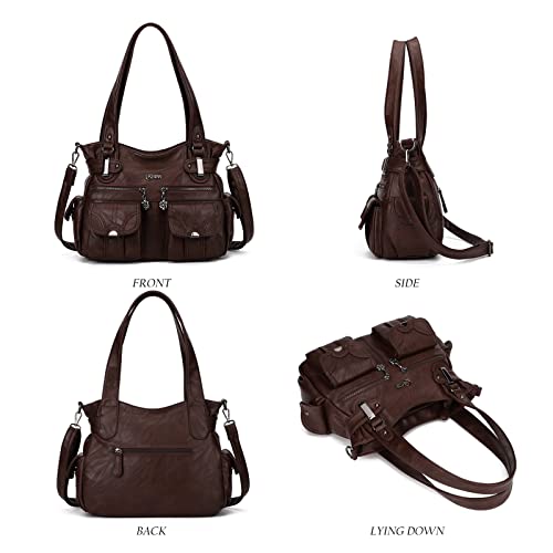 Image of KL928 Women's Large Purses Handbags PU Leather Multi-Pocket Shoulder Bag | Large