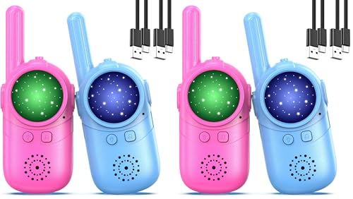 Inspireyes Walkie Talkie Kinder Aufladbar, 48 Stunden Arbeitszeit, 8 Kanäle 2-Wege-Radio, Geschenke für Kinder Jungen Mädchen, Outdoor Wandern Camping, Spielzeug 3-12 Jahre (Packung mit 2)