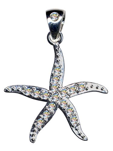 Pendentif étoile de mer argent sterling 925 tendance pour collier femme avec cristaux zircone