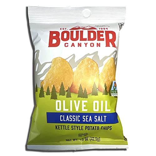 Tribeca Curations | Kettle Style Potato Chips From Boulder | 1.5 Oz | Ultimate 6 Flavor Variety Pack Assortment Includes Hickory Bbq, Sea Salt, Jalapeno Cheddar, Malt Vinegar, Olive Oil And Black #TOP7