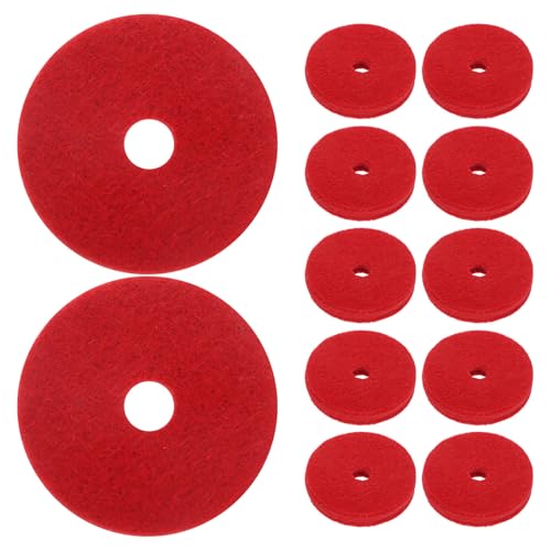 IMIKEYA 12 Pièces de Tampons en Feutre Rouge pour Cymbales de Batterie, Support Stable Design Double Couche, Compatibilité pour Accessoires D'instruments