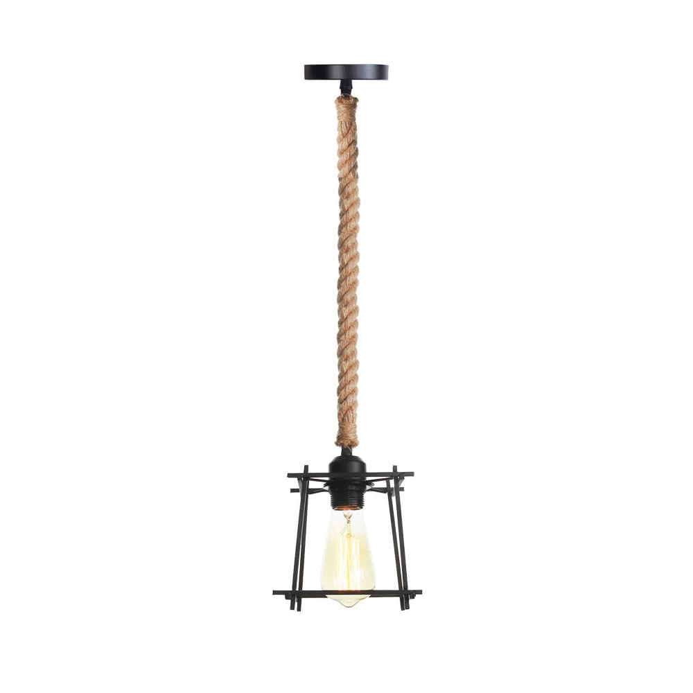 Candelabro de cuerda de cáñamo E27 ideal para barras de bar y mesas de restaurante