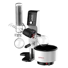 4Es USA Rotary Evaporator, 1000mL Rotovap with Adjustable Height, Double-Layer Vertical Condenser and 1300W Heating Power, 20 to 320 RPM Rotation Speed and 0 to 360 Tilt Angle