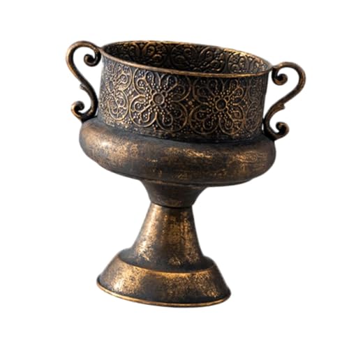 LOVIVER Pedestal de Flores de Estilo Vintage Arreglo de Flor de la Maceta Decoración del hogar Centro de la Placa de Flores al Aire Libre para Patio, 25.5x27cm